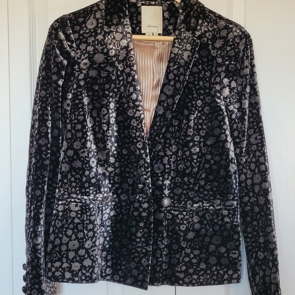 Elevenses by Anthropology Lumi Velvet Floral Blazer - Picture 7 of 7